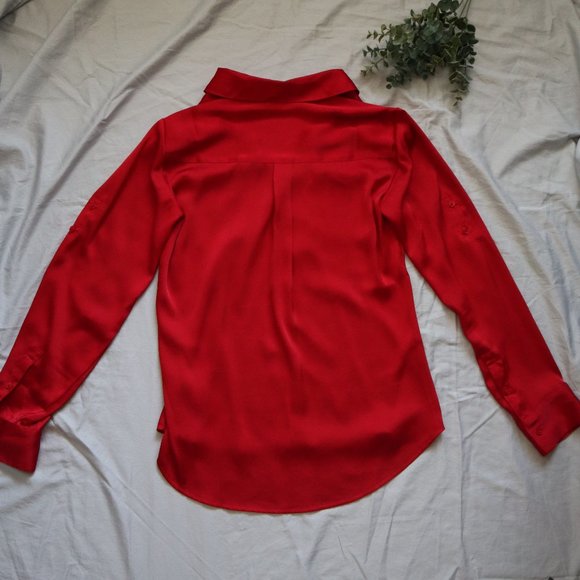 EXPRESS Portofino Shirt Slim Button Up Red Small - Picture 3 of 10